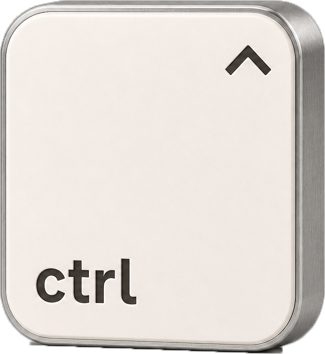 ctrl key aus Edelstahl, Nahaufnahme
